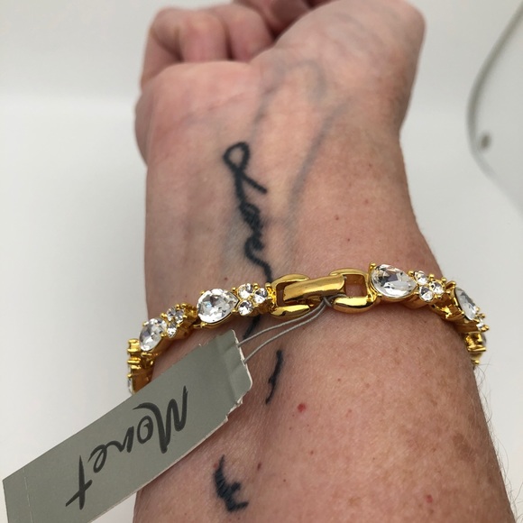 Vintage NWT 71/4 Monet Clear Stone Bracelet - Picture 3 of 3